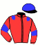 casaque portée par Beluze P. jockey du cheval de course JEAN DE GIMAT, information pmu ZETURF