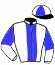 casaque portée par Waldhauser Mlle M. jockey du cheval de course RIO D'OCTOBRE, information pmu ZETURF