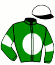 casaque portée par Germain Mlle M. jockey du cheval de course SUCCUBA, information pmu ZETURF