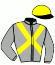 casaque portée par Garcia L. jockey du cheval de course KINGSLAND DE SIMM, information pmu ZETURF