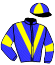 casaque portée par Guyon M. jockey du cheval de course ALGIZ, information pmu ZETURF casaque portée par Guyon M. jockey du cheval de course ALGIZ, information pmu ZETURF