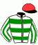 casaque portée par Pellegrino L. J. jockey du cheval de course FEVER DU LOGIS, information pmu ZETURF