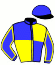 casaque portée par Gout Th. jockey du cheval de course JUMANJI BROUETS, information pmu ZETURF