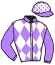 casaque portée par Velon Mlle M. jockey du cheval de course LILAROSE, information pmu ZETURF