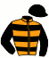 casaque portée par Weber Mlle B. jockey du cheval de course MOUTRAKI, information pmu ZETURF