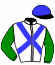 casaque portée par Millet G. jockey du cheval de course HOPALONG CASSIDY (FR), information pmu ZETURF