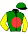 casaque portée par Crublet E. jockey du cheval de course EVEREST HILL (GB), information pmu ZETURF