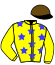 casaque portée par Forest M. jockey du cheval de course DEGRISEMENT, information pmu ZETURF