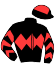 casaque portée par Mendizabal I. jockey du cheval de course MIRAGE, information pmu ZETURF
