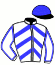 casaque portée par Stefano S. jockey du cheval de course FIGARI PEJI, information pmu ZETURF