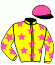 casaque portée par Veron F. jockey du cheval de course BIG BOUNCE, information pmu ZETURF
