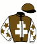 casaque portée par Gout Mlle L. jockey du cheval de course HOUBLON, information pmu ZETURF
