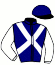 casaque portée par Audin T. jockey du cheval de course INSTAR, information pmu ZETURF