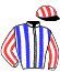 casaque portée par Mourice R. jockey du cheval de course INES TURGOT, information pmu ZETURF