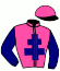 casaque portée par Huguet G. R. jockey du cheval de course INAYA MATIDY, information pmu ZETURF