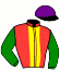 casaque portée par Blanchon P. jockey du cheval de course KID OF CROWN, information pmu ZETURF