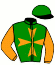 casaque portée par Gence F. jockey du cheval de course GRISETTE (FR), information pmu ZETURF