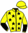 casaque portée par Groizeau J. jockey du cheval de course JONGLEUSE ALTO, information pmu ZETURF