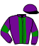 casaque portée par Hugues J. F. jockey du cheval de course FAKIR LANDIA, information pmu ZETURF