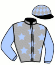 casaque portée par Godineau P. jockey du cheval de course JAGER BOUMBOUM, information pmu ZETURF