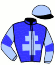 casaque portée par Boucault R. R. jockey du cheval de course JOB DE CHOISEL, information pmu ZETURF