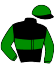 casaque portée par Raffin E. jockey du cheval de course KAZAN DE VANDEL, information pmu ZETURF