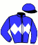 casaque portée par Larrigade Mlle C. jockey du cheval de course RUFFLED FEATHERS (FR), information pmu ZETURF