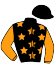 casaque portée par Merou Mlle A. jockey du cheval de course PLUS GRANDIR (FR), information pmu ZETURF