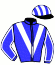casaque portée par Foulard Mlle L. jockey du cheval de course MI BELLA (FR), information pmu ZETURF