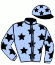 casaque portée par Veron F. jockey du cheval de course OMAYRA (FR), information pmu ZETURF
