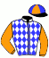 casaque portée par Merou Mlle A. jockey du cheval de course FLYLEYF (FR), information pmu ZETURF