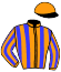 casaque portée par Foulard Mlle L. jockey du cheval de course CORIMBO, information pmu ZETURF