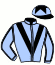 casaque portée par Seguy V. jockey du cheval de course ALNOOD, information pmu ZETURF