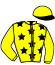 casaque portée par Favier E. jockey du cheval de course EXTRA BOY, information pmu ZETURF