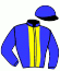 casaque portée par Reveley J. jockey du cheval de course JOLIE PERLE, information pmu ZETURF