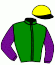 casaque portée par Bourgeais A. jockey du cheval de course JUMPING ROCK, information pmu ZETURF