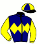 casaque portée par Vandamme Luc. jockey du cheval de course KAPWOOD, information pmu ZETURF