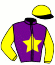 casaque portée par Claudic B. jockey du cheval de course EL PAMPA KING, information pmu ZETURF