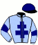 casaque portée par Lebouc Hug. jockey du cheval de course SPIRIT OF DANCE (IE), information pmu ZETURF