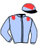 casaque portée par Riou C. jockey du cheval de course PERLE DE VEGUY (FR), information pmu ZETURF