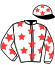 casaque portée par Monclin J. Ph. jockey du cheval de course ISKO D'IQUAINE, information pmu ZETURF