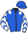 casaque portée par Marty R. jockey du cheval de course LISA DE CHANLECY, information pmu ZETURF