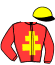 casaque portée par Leray Ch. jockey du cheval de course HARISTIDE LOUIS, information pmu ZETURF
