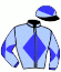 casaque portée par Roussel Ale. jockey du cheval de course HARISSA DOUCE (AQ), information pmu ZETURF