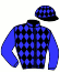 casaque portée par Romary Mlle M. jockey du cheval de course PAMPACRET, information pmu ZETURF