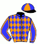 casaque portée par Reveley J. jockey du cheval de course EMZO (AQ), information pmu ZETURF
