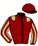 casaque portée par Lebeau Mlle L. jockey du cheval de course MOSCA D'OR, information pmu ZETURF
