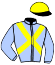casaque portée par Armand L. jockey du cheval de course FLOATING MULLIGAN, information pmu ZETURF