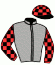 casaque portée par De Giles F. jockey du cheval de course JETRONIC, information pmu ZETURF