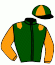 casaque portée par Mouesan H. jockey du cheval de course SPEED BALL, information pmu ZETURF